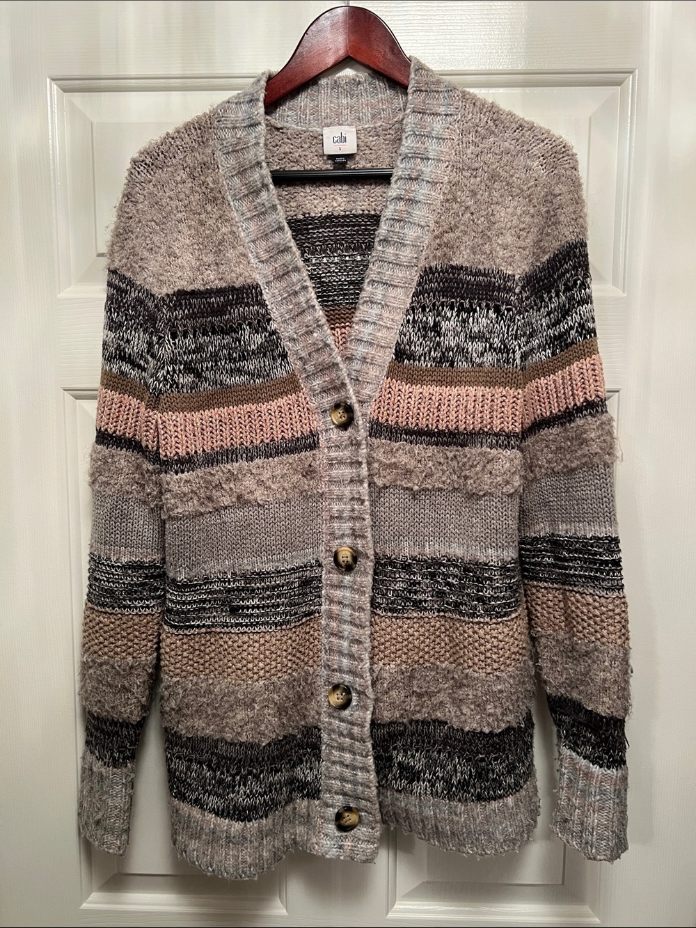 CAbi Fisherman Striped Button-Front Cardigan